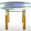Table verre bois inox